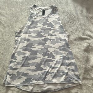 Size small silky workout shirt. Grey and white camo detailing. Brand: Kyodan